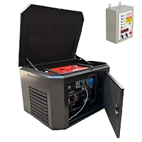 Генератор A-iPower A6000EAX в супертихом зимнем кожухе 1400SS RAL 8019 + блок автозапуска A-iPower 400 В, 25 А