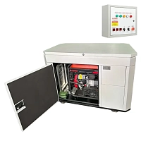 Генератор A-iPower A11000EAX в тихом зимнем кожухе 1600 RAL 7035 + блок автозапуска A-iPower 230В/400В 100А 8 ПИН